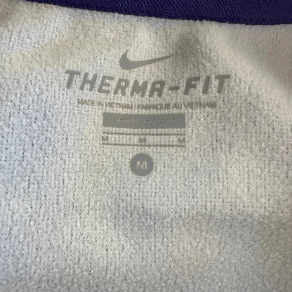 Nike JMU James Madison University Therma-FIT Hoodie Grey Purple Full Zip Medium